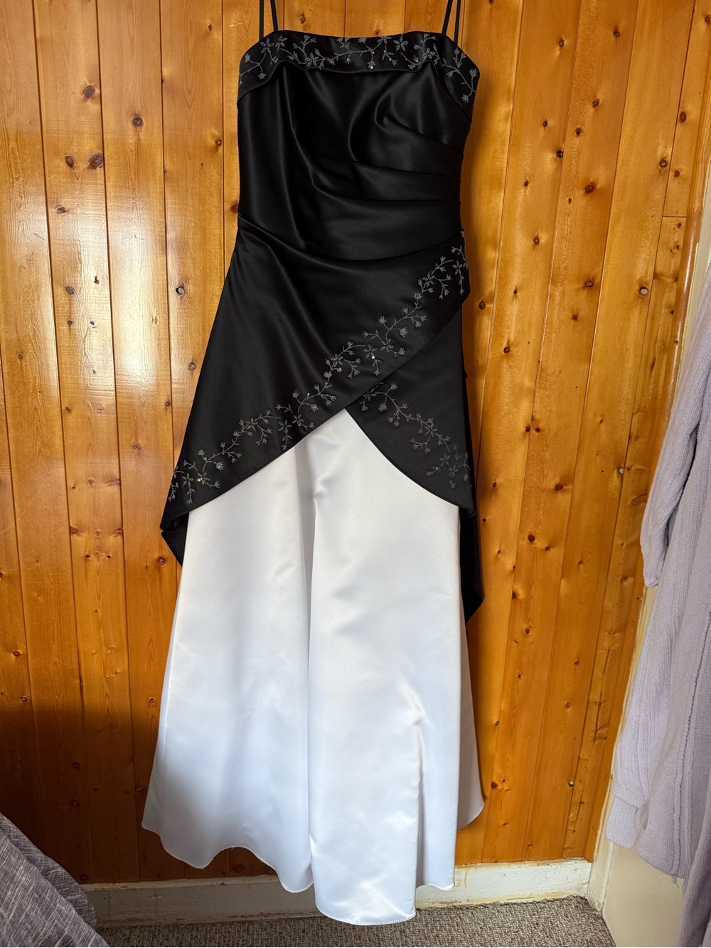 Two-Tone Black & White Formal Gown - Picture 2 of 7